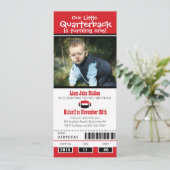 Birthday Football Ticket Einladung (Stehend Vorderseite)