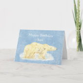 Birthday for Beary Special Son Polar Bears Karte (Vorderseite)