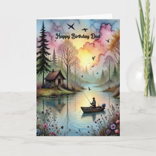 Birthday for Dad with Fisherman Karte (Vorderseite)