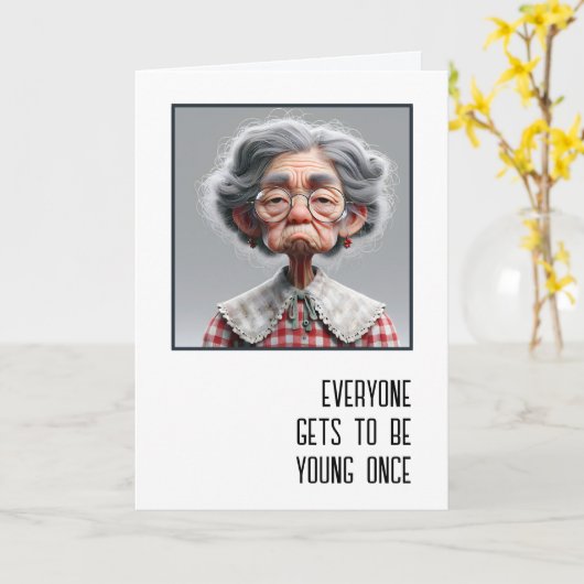 Birthday For Grumpy Old Lady Karte (Gelbe Blume)