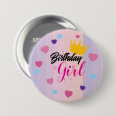 Birthday for little girls button (Vorne & Hinten)