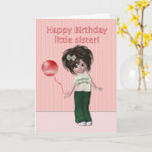 BIrthday for Little Sister Karte (Gelbe Blume)