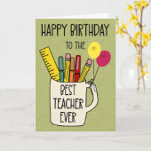 Birthday for the Best Teacher Ever Karte (Gelbe Blume)