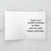 BIrthday for Zwölf year Karte (Innenseite)