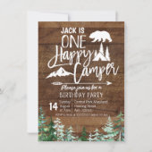 Birthday Forest Camping Party Kraft Camper Einladung (Vorderseite)