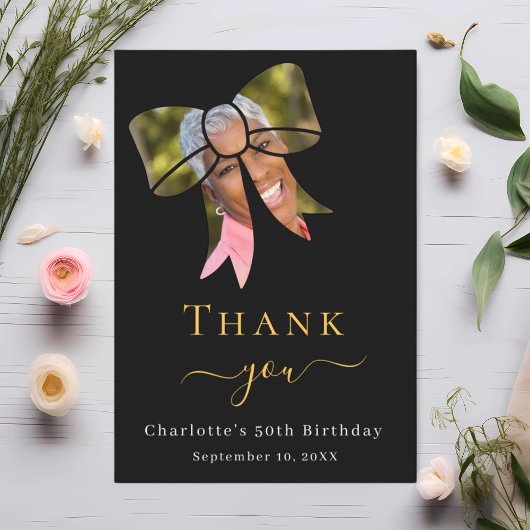 Birthday Foto bow Dankeskarte