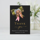 Birthday Foto bow Dankeskarte (Stehend Vorderseite)