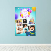 Birthday Foto Collage Stretched Canvas Print Leinwanddruck (Insitu (Holzboden))