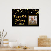 Birthday Foto Gold Stars Personalisiert Ihre Farbe Poster (Küche)