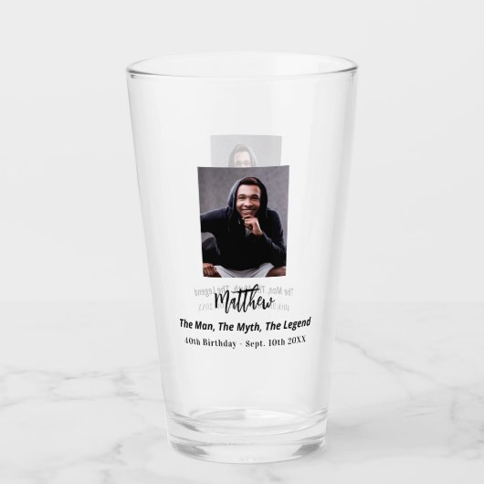 Birthday Foto Man Mythos Legende Glas (Vorderseite)