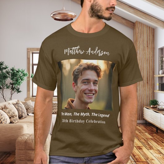 Birthday Foto man Mythos Legende Name Spaß braun T-Shirt