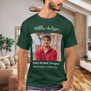 Birthday Foto man Mythos Legende Name Spaß grün T-Shirt