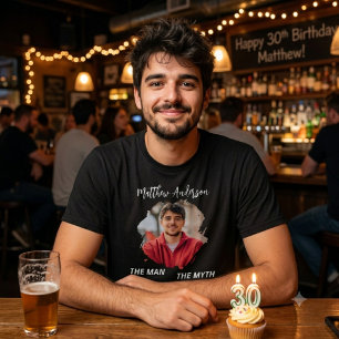 Birthday Foto man Mythos Legende Name Spaß schwarz T-Shirt