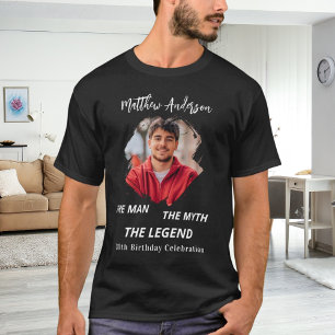 Birthday Foto man Mythos Legende Name Spaß schwarz T-Shirt