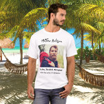 Birthday Foto man Mythos Legende Name Spaß T-Shirt<br><div class="desc">Personalisieren und fügen Sie Ihr eigenes Foto des Geburtstagsjungen/Mannes hinzu. Personalisieren und fügen Sie einen Namen,  Alter 40 und einen Text. Text: Der Mann,  der Mythos,  die Legende.</div>