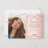 Birthday Foto Rose Dankeskarte (Vorderseite)