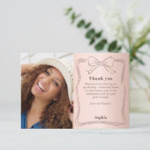 Birthday Foto Rose Dankeskarte (Stehend Vorderseite)