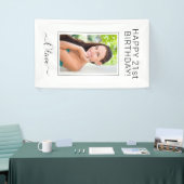 Birthday Foto Schwarz-weiß Script Girly Banner (Messeveranstaltung)