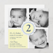 Birthday Foto Squares Einladung (Vorne/Hinten)