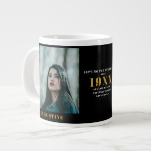 Birthday Foto Template Elegante Chic Gold Schwarz Jumbo-Tasse