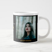 Birthday Foto Template Elegante Chic Gold Schwarz Jumbo-Tasse (Rechts)
