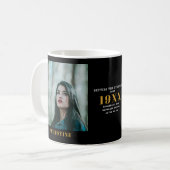 Birthday Foto Template Elegante Chic Gold Schwarz Kaffeetasse (Vorderseite Links)