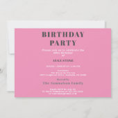 Birthday Foto Template Elegante Chic Pink Gray Einladung (Rückseite)