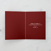 Birthday Foto Template Elegante Chic Red Gold Karte (Innenseite)