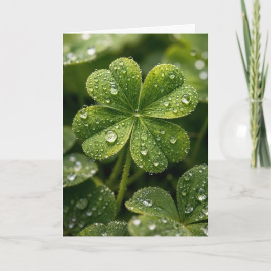 Birthday Four-leaf Clover  Karte (Vorderseite)