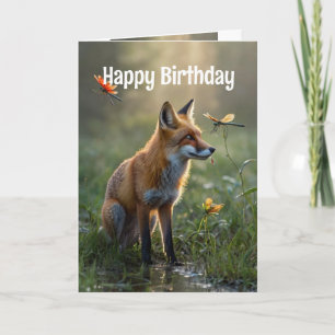 Birthday Fox Animal Nature Wildlife Art Karte