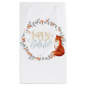 Birthday Fox Wreath Kleine Geschenktüte (Rückseite)