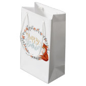 Birthday Fox Wreath Kleine Geschenktüte (Rückseite Schrägansicht)