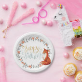 Birthday Fox Wreath Pappteller (Party)