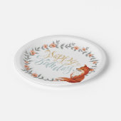 Birthday Fox Wreath Pappteller (Schrägansicht)