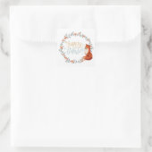 Birthday Fox Wreath Quadratischer Aufkleber (Tasche)