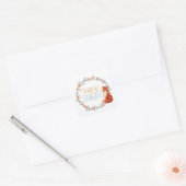 Birthday Fox Wreath Quadratischer Aufkleber (Umschlag)