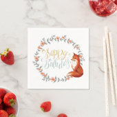 Birthday Fox Wreath Serviette (Beispiel)