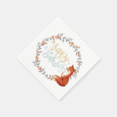 Birthday Fox Wreath Serviette (Ecke)