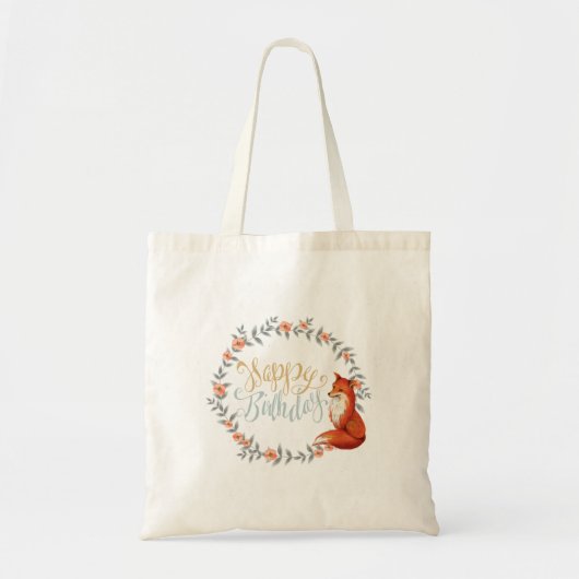 Birthday Fox Wreath Tragetasche (Vorne)