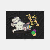 Birthday French Bulldog Fleecedecke (Vorderseite (Horizontal))