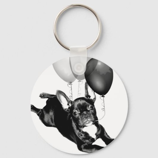 Birthday French Bulldog Schlüsselanhänger (Vorderseite)