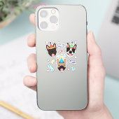 Birthday French Bulldogs Confetti Aufkleber (Telefon)