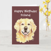 Birthday Friend Golden Retriever Dog Karte (Gelbe Blume)