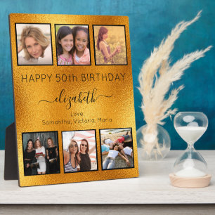 Birthday Friends Gold Foto Collage Fotoplatte