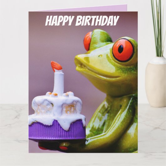 BIRTHDAY FROG FUNNY GREETING CARDS KARTE (Vorderseite)