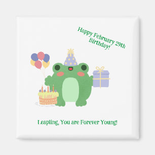 Birthday Frog Hat Balloons Cake Geschenkdesign Magnet