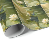 Birthday Frog In Yoga Pose Geschenkpapier (Rolleneckpunkt)