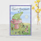 Birthday Frog Karte (Gelbe Blume)