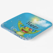 Birthday Frog springt aus dem Wasser Pappteller (Gewinkelt)