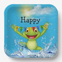 Birthday Frog springt aus dem Wasser